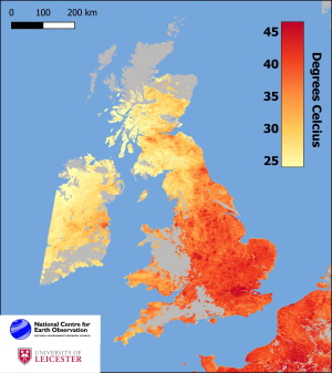 Space Data Tracks Record-breaking UK Heatwave