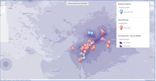 İhtiyaç Haritası'nın Afet Koordinasyon Platformu Afet Haritası