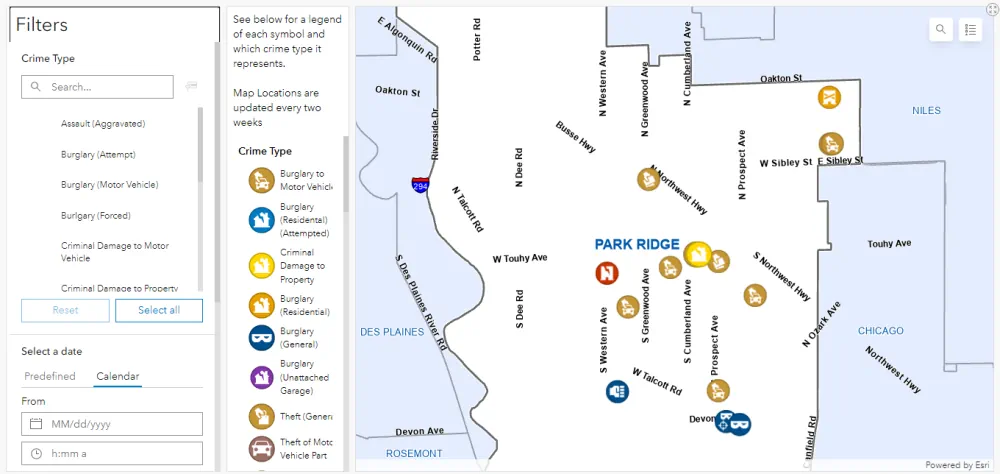 Map Of Crimes In Park Ridge Will Update Every Week, Per Police