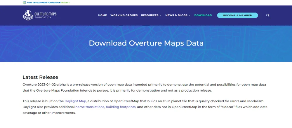 Overture Maps Foundation Releases Preliminary Map Dataset