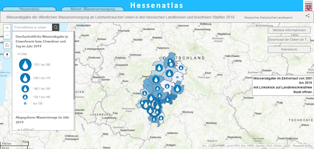 Interaktive Karte Zeigt Wasserverbrauch In Hessen – Frankfurt Ist Spitzenreiter