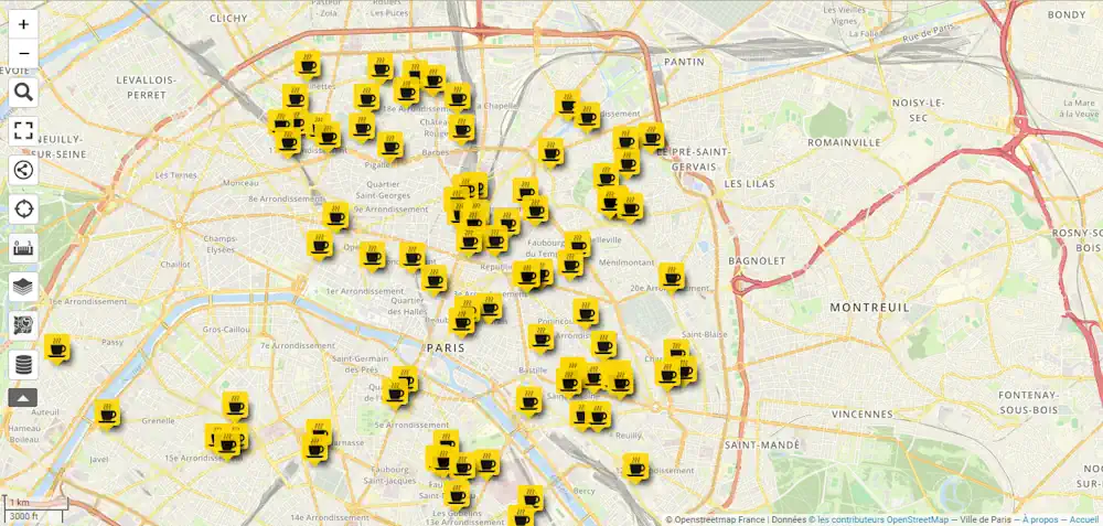 Paris City Hall Supports An Interactive Map Of 1-euro Coffee In The City