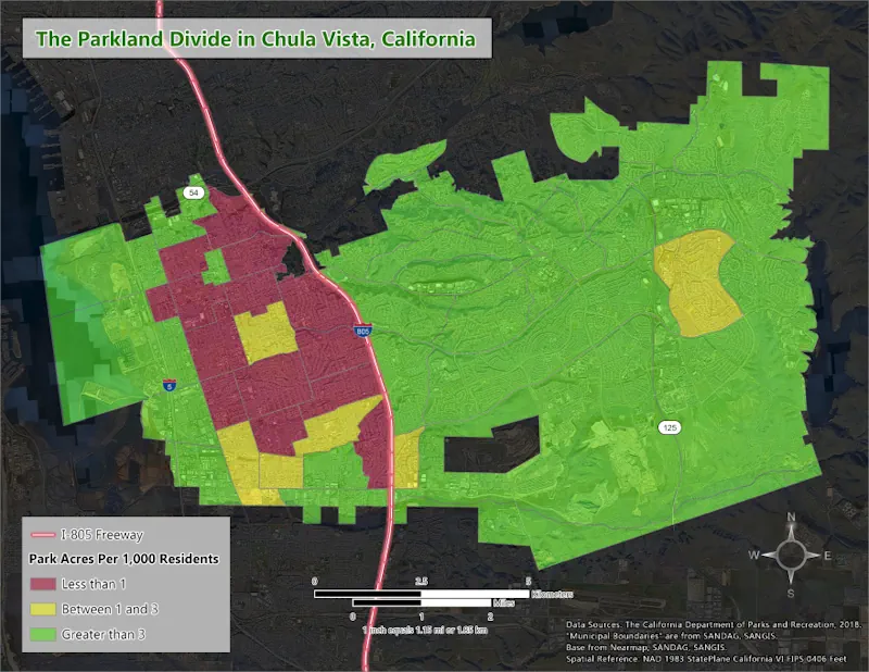 GIS Maps Show The Extent Of Chula Vista’s Parkland Divide